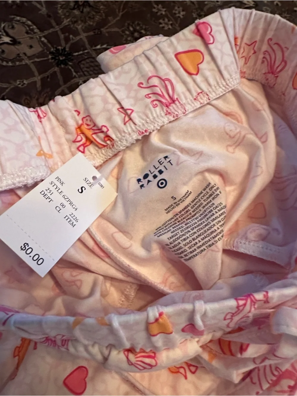 🐙 Roller Rabbit Sea Life Pink and Peach Cotton Pajama Set 🐒 - Picture 7 of 11